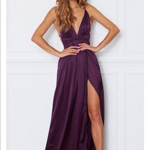 white fox boutique plum maxi dress